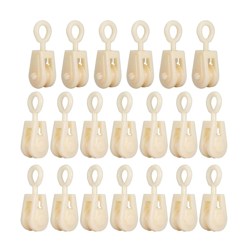 SHINICO Plastic Pulley Mini Small Rope Pulley Wheel for Wire Amateur Radio Loop Antennas, DIY School Pulley Frame Project, 20PCS - Image 1
